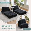 Klappbares Schlafsofa Chenille Schwarz, 79x79x57 cm (aufgeklappt 79x180 cm) Bild 5