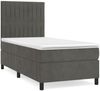 vidaXL Boxspringbett mit Matratze Dunkelgrau 100x200 cm Samt 3143128 Bild 2