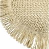 Macosa Home Platzset Tischset 4 Stk. Natur od. Grün 38 cm rund, (4-St, Tischmatte Platzmatte Tischunterlage Platzdeckchen), Papierfaser Platzsets abwischbar Tischdeko Bild 2