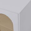 Kommode HWC-P51, Schrank mit Türen Anrichte Staufächer, Poly-Rattan MDF Melamin 79x80x40cm ~ weiß Bild 5