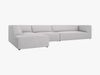 Micadoni Ecksofa Ruby 5-Sitzer Links Strukturierter Stoff Ottawa Hellgrau Bild 3