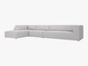 Micadoni Ecksofa Ruby 5-Sitzer Links Strukturierter Stoff Ottawa Hellgrau Bild 2