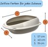 2er Set Katzenklo ohne Deckel Doppelpack Katzentoilette mit Rand Sparpaket Katzen WC 2er Set Schalentoilette 57x40x19 cm Katzentoiletten Bild 2