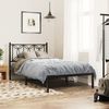 vidaXL Bettgestell mit Kopfteil Metall Schwarz 107x203 cm 376124 Bild 1