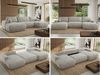 XXL Wohnlandschaft RINA U-Form 360 cm breit, Sofa mit Schlaffunktion & DL-Mechanismus, Wellenfederung, modern freistehend - Hellgrau Schenille grob gewebt Bild 2