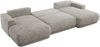 XXL Wohnlandschaft RINA U-Form 360 cm breit, Sofa mit Schlaffunktion & DL-Mechanismus, Wellenfederung, modern freistehend - Hellgrau Schenille grob gewebt Bild 5