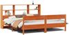 vidaXL Massivholzbett mit Regal ohne Matratze Wachsbraun 180x200 cm 3322980 Bild 2
