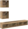 5-tlg. TV Wand Einheiten,Wohnwand Wohnzimmer mit LED Artisan-Eiche Holzwerkstoff Bild 2