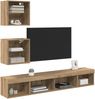 5-tlg. TV Wand Einheiten,Wohnwand Wohnzimmer mit LED Artisan-Eiche Holzwerkstoff Bild 3