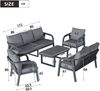 Merax Gartenmöbel-Set 5-tlg, Gartenlounge-Set mit 3-Sitzer-Sofa, 2-Sitzer-Sofa, 2 Sessel und 1 Couchtische, Terassenmöbelset 7 Sitzer, grau Bild 4