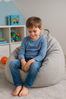 AD.CON Sitzsack mit ECO Füllung, Dunkelgrau, 70 x 80 x 50 120L, Styropor-Regranulat Bild 3