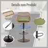 Flieks Rattan-Barhocker 2er Set mit grünes Kissen & Fußstütze, Outdoor Barhocker, verstellbar für Küche, Esszimmer & Außenbereich, Braun Bild 4
