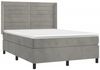 vidaXL Boxspringbett mit Matratze Hellgrau 140x200 cm Samt 3132741 Bild 3