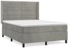vidaXL Boxspringbett mit Matratze Hellgrau 140x200 cm Samt 3132741 Bild 2