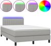 vidaXL Boxspringbett mit Matratze & LED Hellgrau 120x190 cm Stoff 3270053 Bild 2