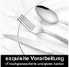 LuxusKollektion Salatbesteck Besteckset Edelstahl 30 teilig Messer Gabel Löffel gehämmertes Quadrat Bild 2
