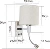 ZMH Led Wandlampe mit Schalter Wandleuchte innen - Leselampe Schlafzimmer Stoffschirm Schwenkbar Bettleuchte Leseleuchte Mit Flexleuchte Stoff Bettlampe Nachttischlampe für Bett Wohnzimmer Flur Hotel Bild 5
