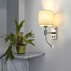 ZMH Led Wandlampe mit Schalter Wandleuchte innen - Leselampe Schlafzimmer Stoffschirm Schwenkbar Bettleuchte Leseleuchte Mit Flexleuchte Stoff Bettlampe Nachttischlampe für Bett Wohnzimmer Flur Hotel Bild 3