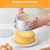 BlingBin Springform Kuchenform Rund 3-Teil-Set, Backform aus Eloxiertem Aluminium, (3er Set 3-tlg), Obstkuchenform mit Abnehmbarer Bodenplatte für Tortenschichten Bild 4