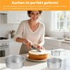 BlingBin Springform Kuchenform Rund 3-Teil-Set, Backform aus Eloxiertem Aluminium, (3er Set 3-tlg), Obstkuchenform mit Abnehmbarer Bodenplatte für Tortenschichten Bild 3