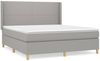 vidaXL Boxspringbett mit Matratze Stoff Hellgrau 180x200 cm, Härtegrad: H2 [3131849] Bild 2