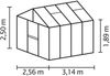Vitavia Gewächshaus "Zeus 8100", schwarz, 8,1 m²,3 mm ESG, 10 mm HKP Bild 2