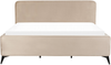Bett mit Lattenrost VALOGNES 180 x 200 cm Samtstoff Taupe Bild 4