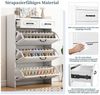 IDEASY Schuhschrank Weißes rotierendes Schuhregal aus Holz, 2 Schubladen, (3 umklappbare Schuhregale, bietet Platz) für 18–24 Paar Schuhe, Metallgriff Bild 2