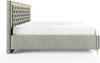 MEBLINI Polsterbett 140x200 mit Lattenrost ohne Matratze – ARONA GOLD – Grau Samt – Doppelbett mit Bettkasten - Stauraumbett - Kopfteil Bett mit Stauraum Bild 2