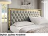 MEBLINI Polsterbett 140x200 mit Lattenrost ohne Matratze – ARONA GOLD – Grau Samt – Doppelbett mit Bettkasten - Stauraumbett - Kopfteil Bett mit Stauraum Bild 4