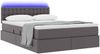 vidaXL Bett mit Stauraum und LED mit LED Grau 140 x 200 cm Kunstleder 3371035 Bild 3