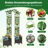 2 in 1 Rosenbogen mit Blumenkasten Gartenbogen aus Metall & PP Spalier Rankbogen Schwarz Bild 3