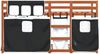 vidaXL Etagenbett mit Vorhängen Weiß & Schwarz 80x200 cm Kiefernholz 3283922 Bild 5