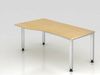 Schreibtisch QS18 4Fuß eckig 180x100 / 80cm Ahorn Gestellfarbe: Silber Bild 5