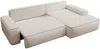 Vente-unique - ZOMELA Sofa SamtStoff Beige - B 162 cm x H 87 cm x L 264 cm Bild 5