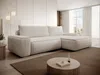 Vente-unique - ZOMELA Sofa SamtStoff Beige - B 162 cm x H 87 cm x L 264 cm Bild 1
