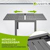 Juskys Gartentisch Laki 70x70 cm ausziehbar - Aluminium Esstisch zum Ausziehen - große Tischplatte - Alu Tisch Balkonmöbel Gartenmöbel Anthrazit Bild 5