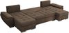 U-förmiges Ecksofa mit Schlaffunktion, genähter Sitz, zwei Armlehnen und losen Kissen - UMBRIA U - Braun Velours Bild 5