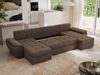 U-förmiges Ecksofa mit Schlaffunktion, genähter Sitz, zwei Armlehnen und losen Kissen - UMBRIA U - Braun Velours Bild 4