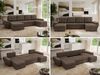 U-förmiges Ecksofa mit Schlaffunktion, genähter Sitz, zwei Armlehnen und losen Kissen - UMBRIA U - Braun Velours Bild 2