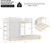3in1 Etagenbett Weiß Mit Ausziehbett Kleiderschrank Schubladen Massivkiefer 120kg Tragkraft Platzsparend Kinderzimmer Gästezimmer Stauraum, 90x200cm Bild 4