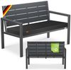 KESSER® Gartenbank mit Kissen – Sitzbank Wetterfest 2-Sitzer Parkbank in Holzoptik Balkonbank für Garten Terrasse Balkon bis 300 kg belastbar UV-beständig inkl. abnehmbarem & waschbarem Polsterbezug Anthrazit / Anthrazit Bild 5