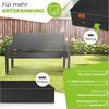 KESSER® Gartenbank mit Kissen – Sitzbank Wetterfest 2-Sitzer Parkbank in Holzoptik Balkonbank für Garten Terrasse Balkon bis 300 kg belastbar UV-beständig inkl. abnehmbarem & waschbarem Polsterbezug Anthrazit / Anthrazit Bild 1