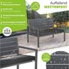 KESSER® Gartenbank mit Kissen – Sitzbank Wetterfest 2-Sitzer Parkbank in Holzoptik Balkonbank für Garten Terrasse Balkon bis 300 kg belastbar UV-beständig inkl. abnehmbarem & waschbarem Polsterbezug Anthrazit / Anthrazit Bild 3