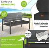KESSER® Gartenbank mit Kissen – Sitzbank Wetterfest 2-Sitzer Parkbank in Holzoptik Balkonbank für Garten Terrasse Balkon bis 300 kg belastbar UV-beständig inkl. abnehmbarem & waschbarem Polsterbezug Anthrazit / Anthrazit Bild 2