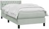vidaXL Boxspringbett mit Matratze Hellgrau 90x210 cm Samt 3318351 Bild 3