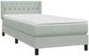 vidaXL Boxspringbett mit Matratze Hellgrau 90x210 cm Samt 3318351 Bild 4