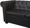 vidaXL Chesterfield-Ecksofa 6-Sitzer Kunstleder Schwarz 243617 Bild 5
