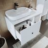 Roomart GUSTO-I-90 Badmöbel Set– 3-teiliges Badezimmermöbel Set - Unterschrank, Waschbecken & Spiegelschrank - H 45 x B 45 x T 90 cm • Weiß Bild 5