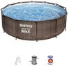 Bestway Steel Pro Max Frame Pool Komplettset Deluxe, rund, Rattan-Optik, 366 x 100 cm Bild 2